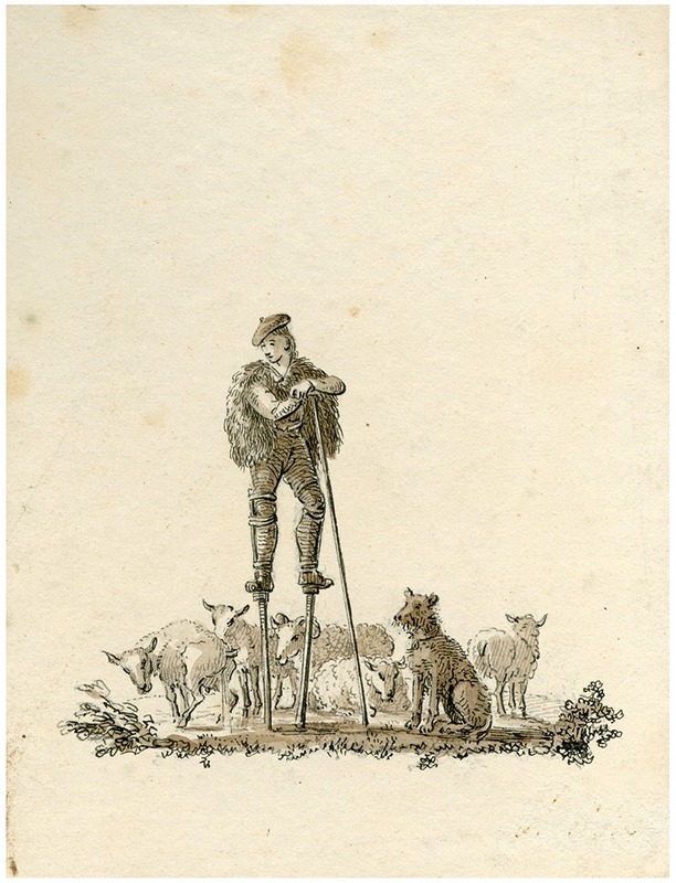 Spaanse herder met schapen — Отто Ховен