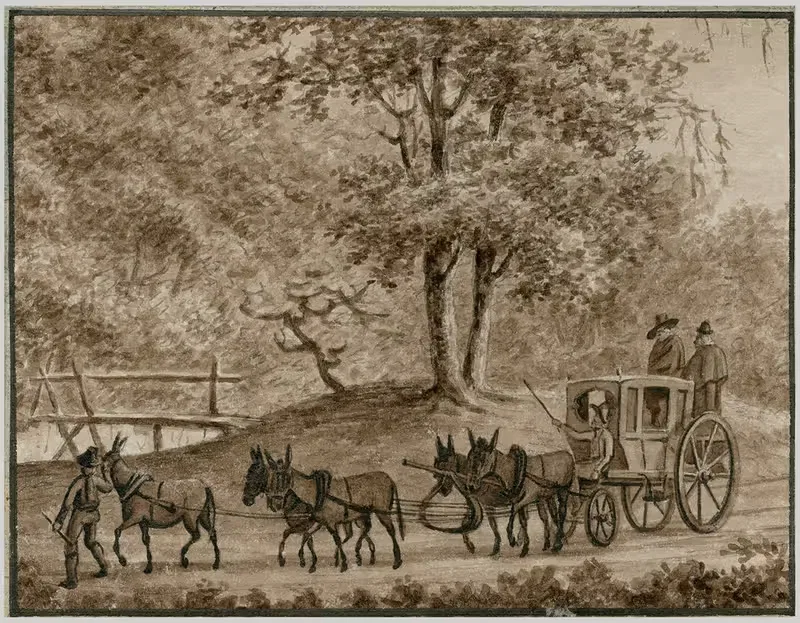 Spaanse koets in een landschap — Otto Howen