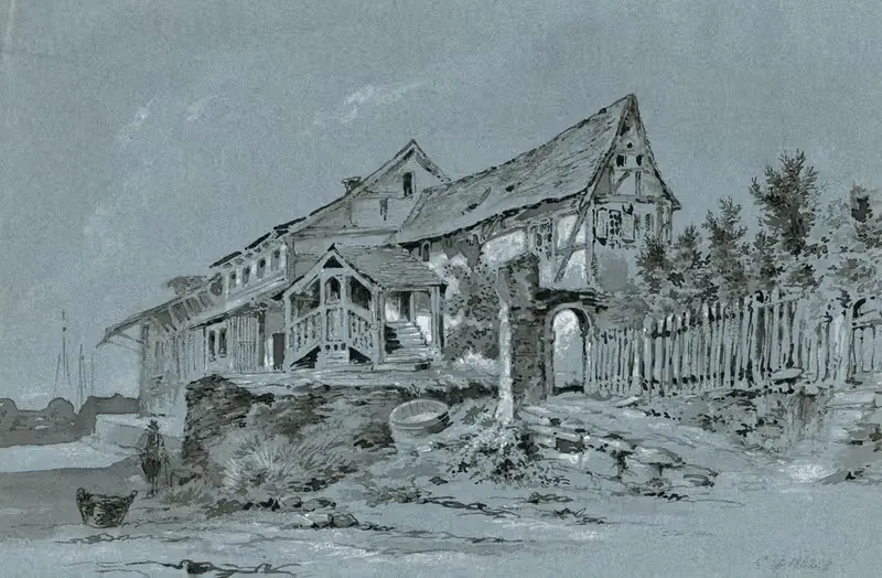 Buitenhuis aan een rivier — Pieter van Loon