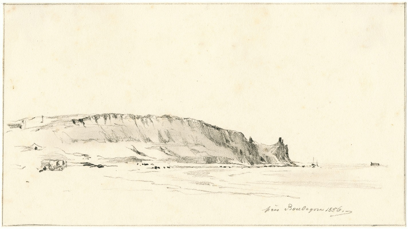 De rotskust bij Boulogne by Питер ван Лун, 1856 — digital art print download