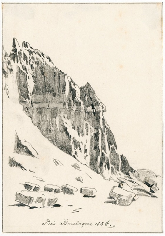 De rotskust bij Boulogne by Питер ван Лун, 1856 — digital art print download