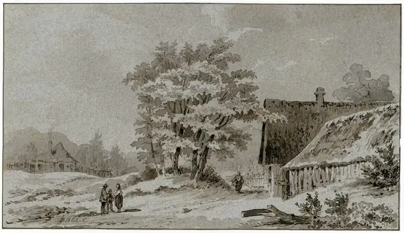 Enkele huizen in de duinen — Pieter van Loon
