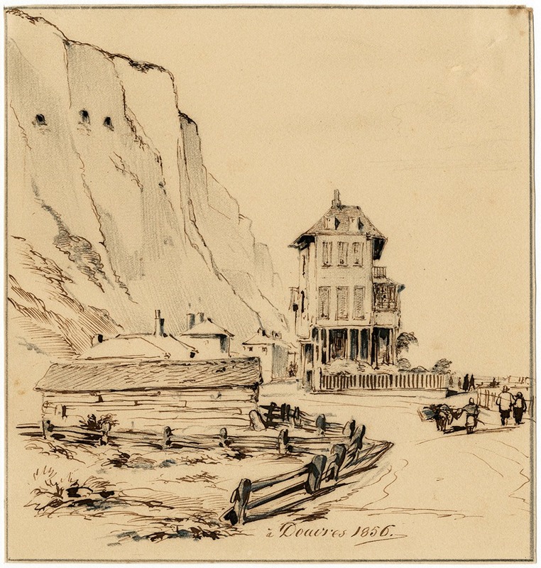 Huizen op het strand te Dover by Питер ван Лун, 1856 — digital art print download