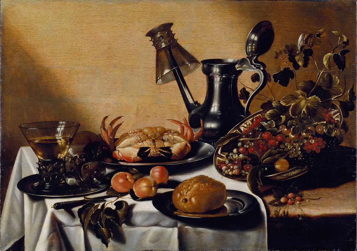 Still Life with Crab and Fruit — After Pieter Claesz