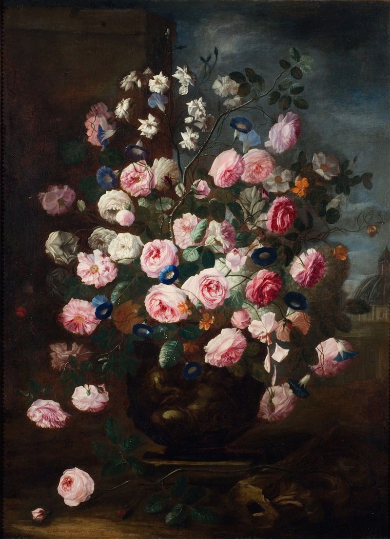 Roses in an Urn by Carel de Vogelaer — digital art print download