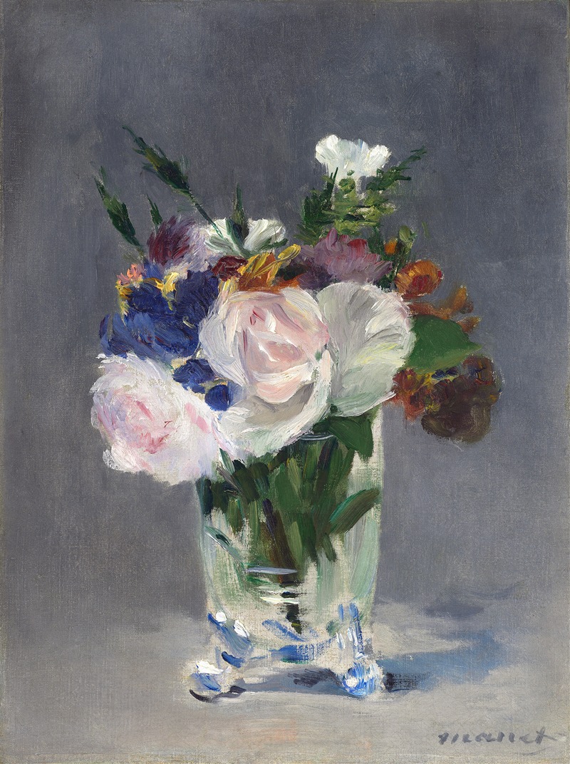 Flowers in a Crystal Vase by Эдуар Мане, c. 1882 — digital art print download