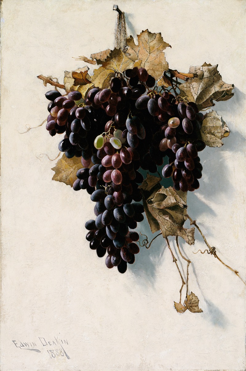 Still Life with Grapes by Edwin Deakin, 1888 — digital art print download