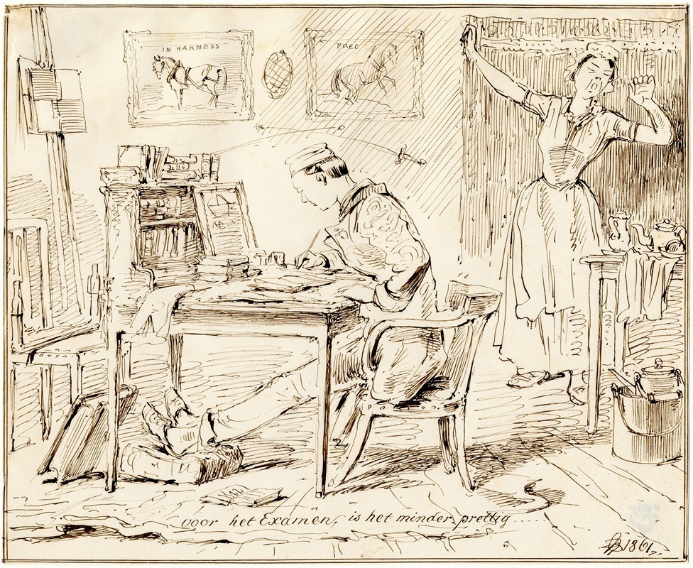 Karik., student voor het examen by Питер ван Лун, 1861 — digital art print download