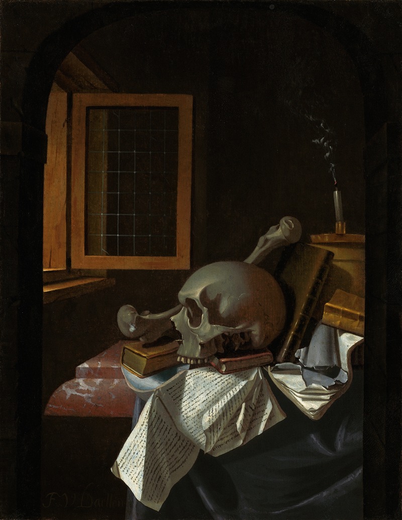 Vanitas Still Life by François van Daellen, c. 1650 — digital art print download