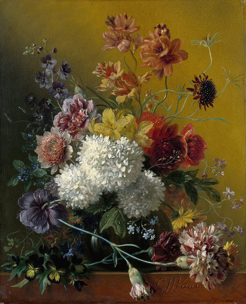 Still Life with Flowers by Георгиус Якобус Иоганнес ван Ос, 1820 - 1861 — digital art print download
