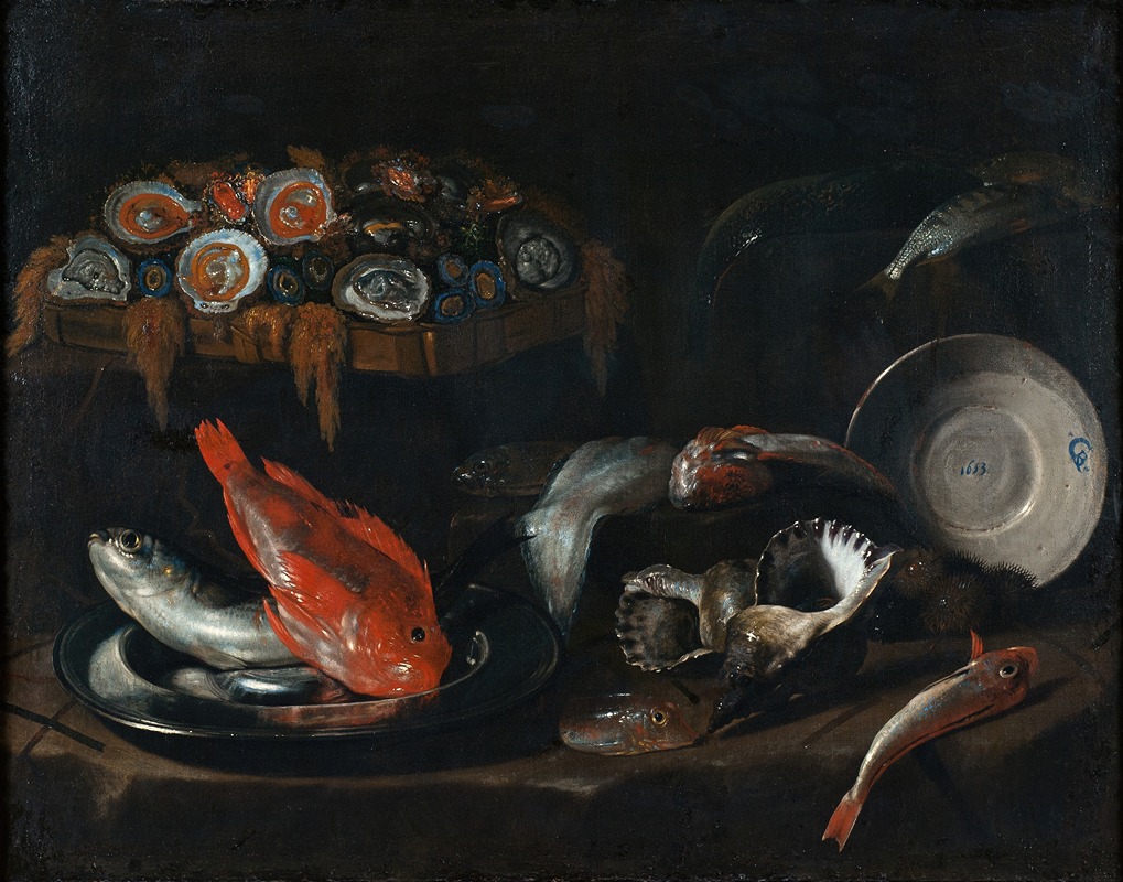 Still Life with Fish and Oysters — Giovanni Battista Recco