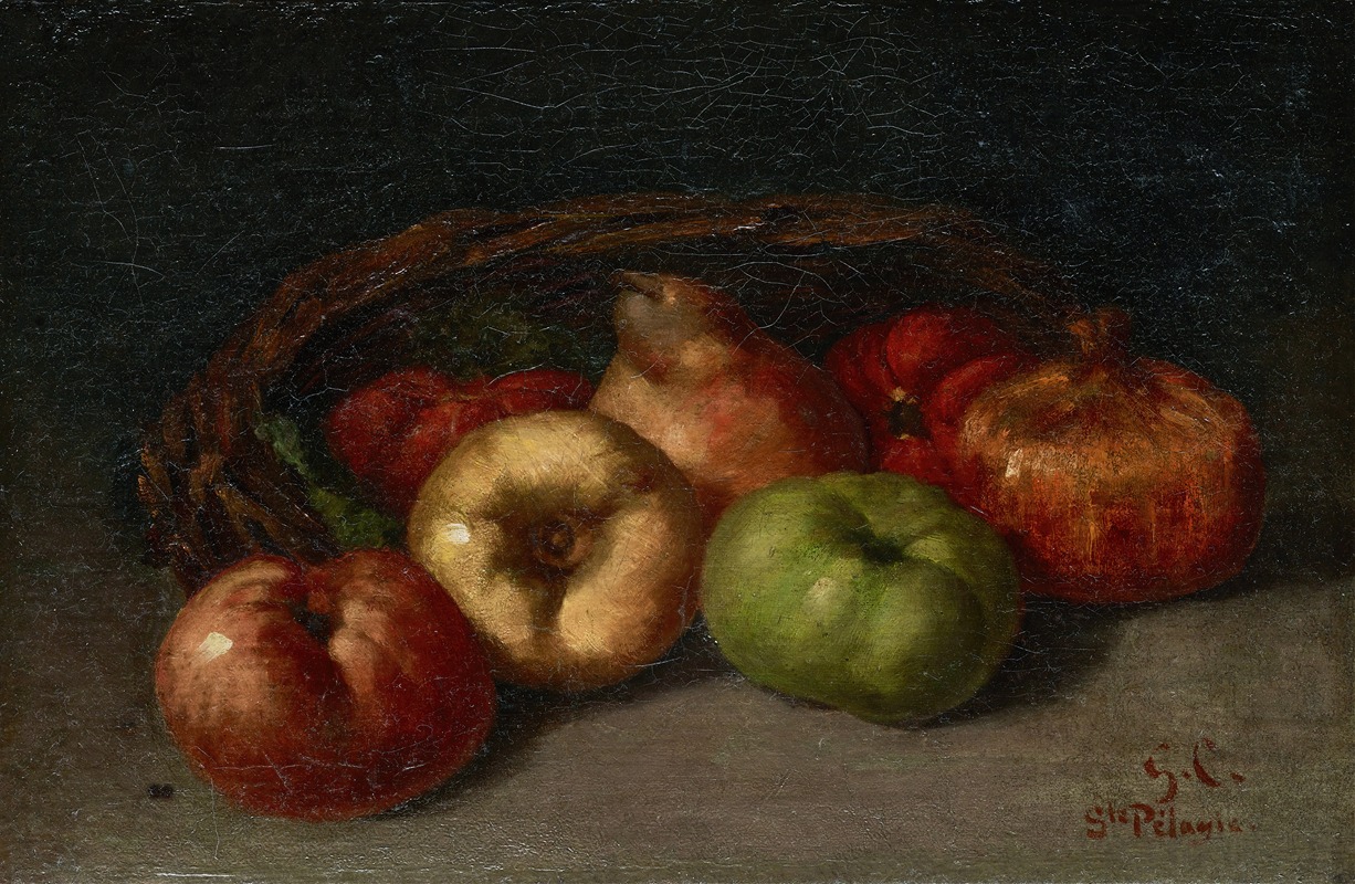 Still Life with Apples, Pear, and Pomegranates — Gustave Courbet