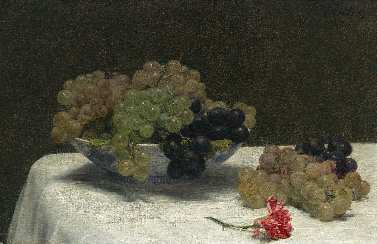 Still Life with Grapes and a Carnation — Henri Fantin-Latour