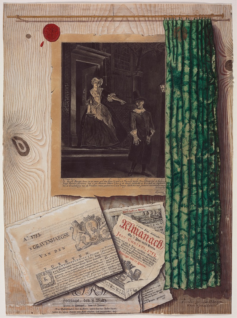 Trompe l'Oeil Still Life by Jacobus Cornelis Meyer, c. 1754 — digital art print download