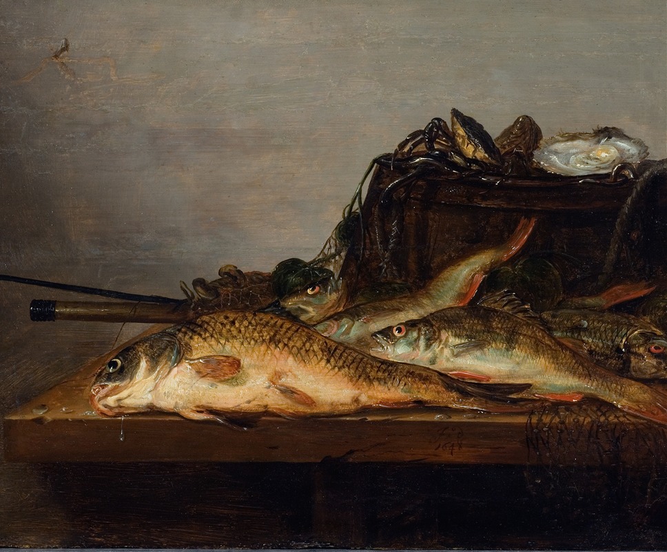 Still Life with Fish by Jan Dirven, 1648 — digital art print download