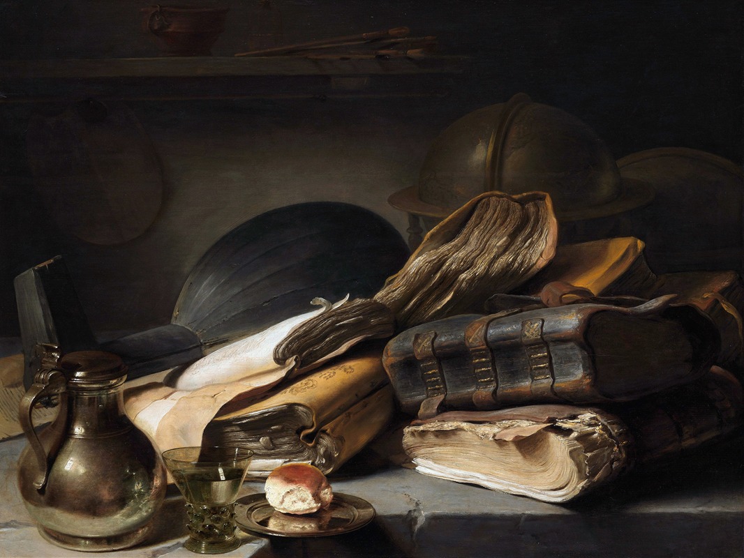 Still Life with Books by Ян Лиевенс — digital art print download