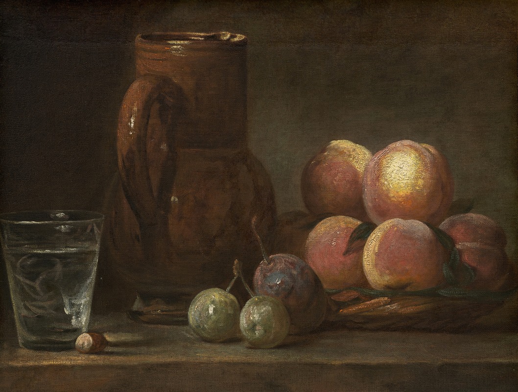 Fruit,Jug and a Glass by Жан Симон Шарден — digital art print download
