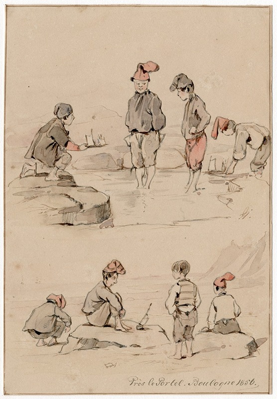 Kinderen op het strand by Питер ван Лун — digital art print download