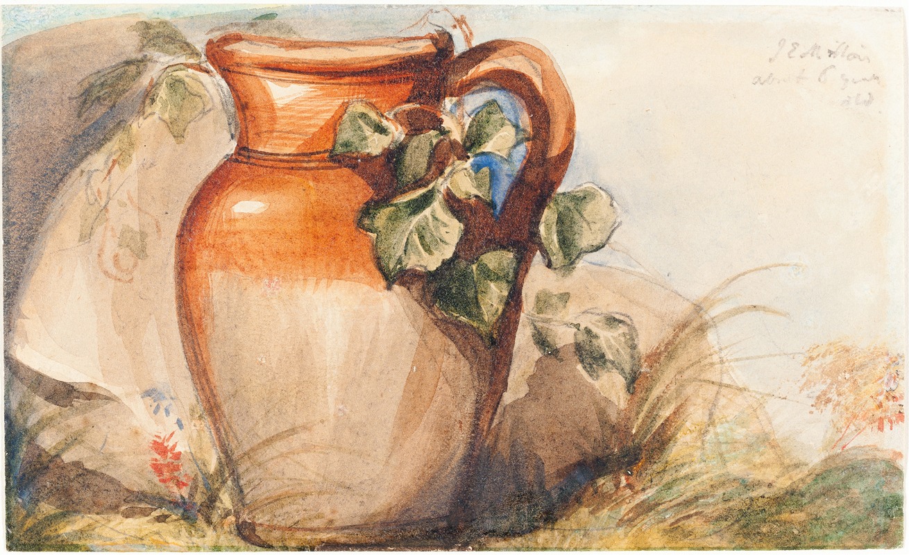 Study of a Pottery Jug (recto) by Сэр Джон Эверетт Милле, c. 1842 — digital art print download