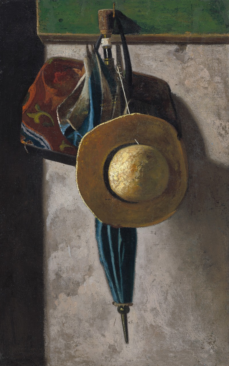 Straw Hat,Bag and Umbrella by Джон Фредерик Пето — digital art print download