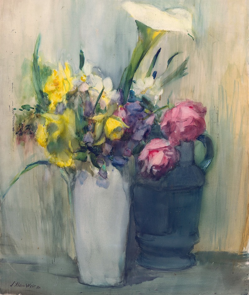 Flowers by Джулиан Олден Уир, 1880 — digital art print download