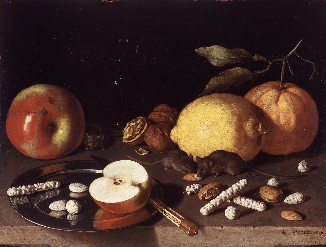 Still Life with Mice by Lodewik Susi, 1619 — digital art print download