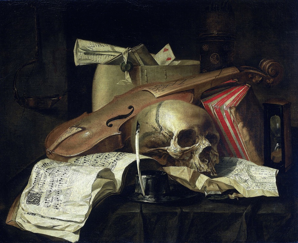 Vanitas still life by N.L. Peschier, 1660 — digital art print download