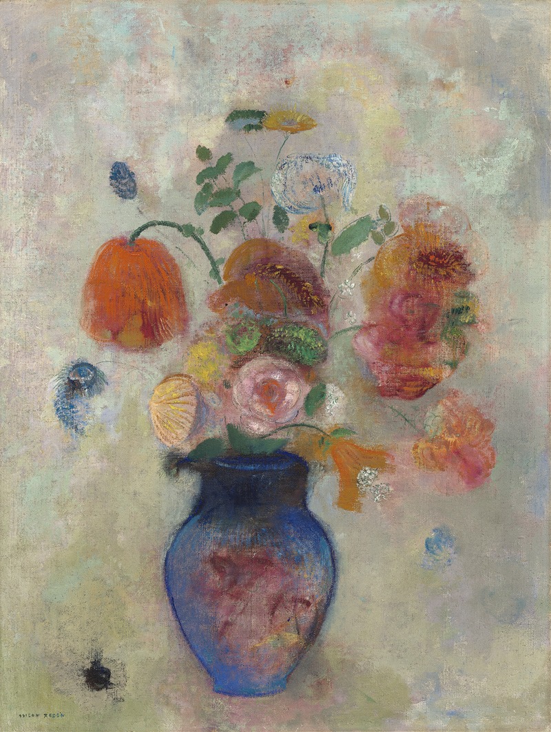 Large Vase with Flowers by Odilon Redon, c. 1912 — digital art print download