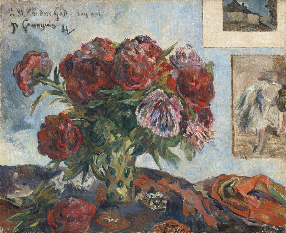 Still Life with Peonies by Поль Гоген, 1884 — digital art print download