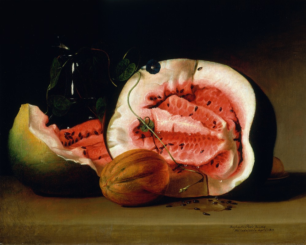 Melons and Morning Glories by Рафаэль Пил, 1813 — digital art print download