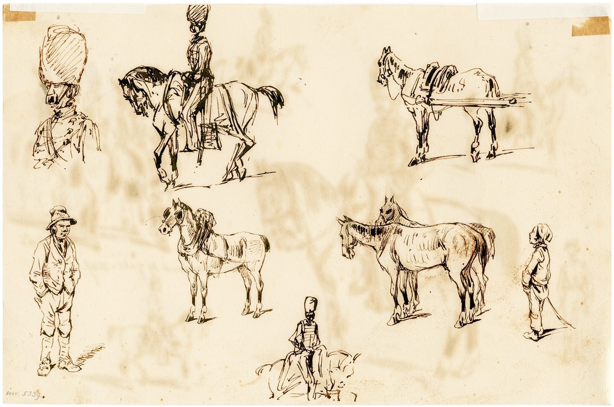 Ruiters, paarden, e.a by Pieter van Loon — digital art print download