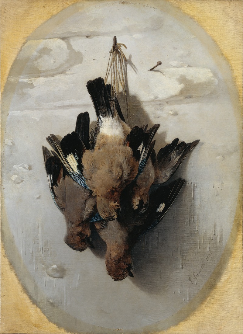 Still Life with Birds by Theodor Lundh, 1864 — digital art print download
