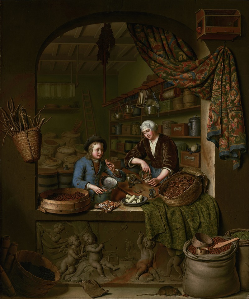 A Grocer's Shop by Виллем Ван Мейрис, 1717 — digital art print download