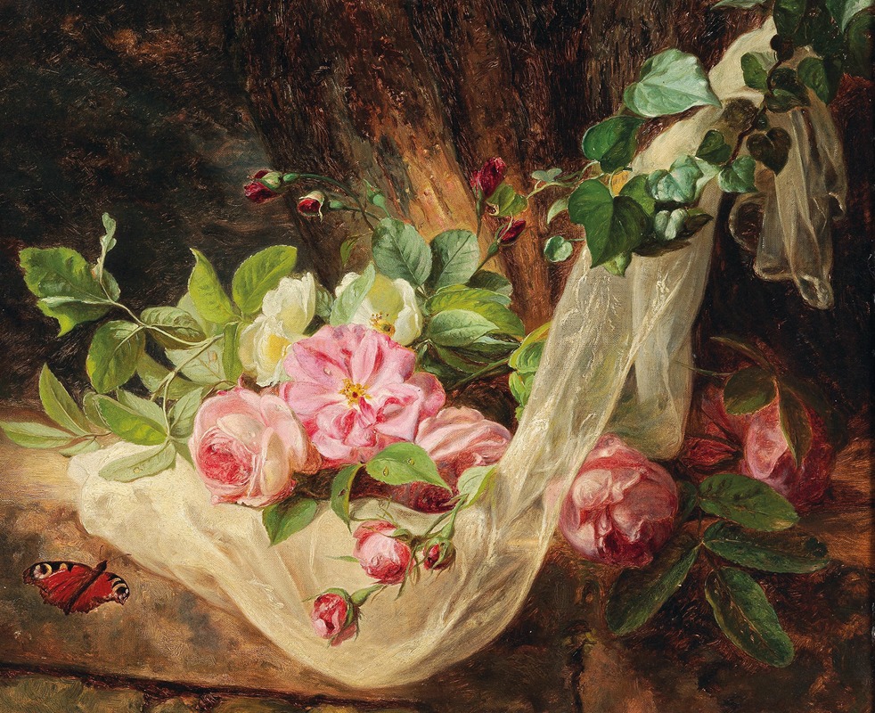 Still Life With Roses On A Forest Floor — Andreas Lach