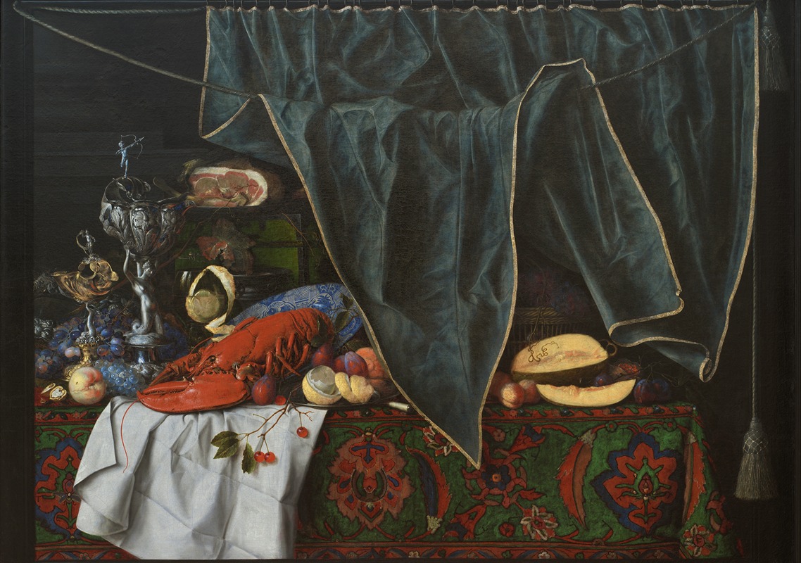 Trompe L'oeil With Breakfast Piece And Goblets by Cornelius Norbertus Gijsbrechts, 1672 — digital art print download