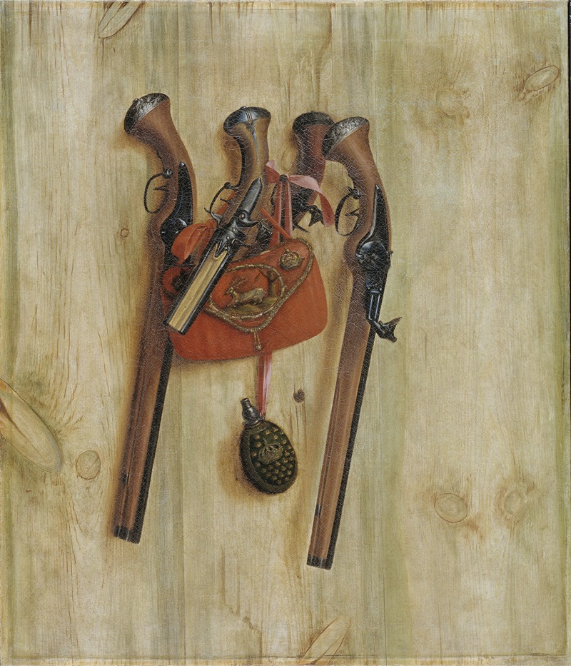 Trompe L'oeil With Pistols by Cornelius Norbertus Gijsbrechts, 1672 — digital art print download