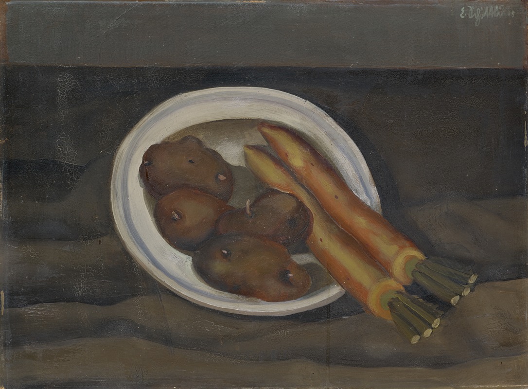 Stillleben Mit Rüben Und Kartoffeln — Emanuel Schöttli