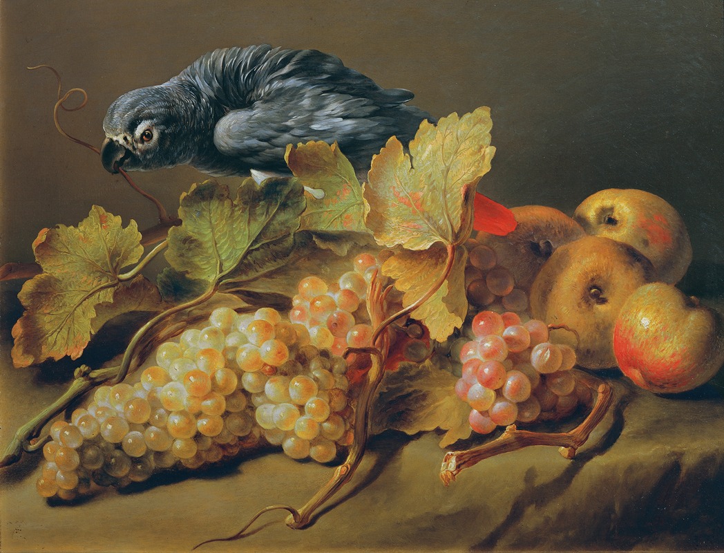 Stillleben Mit Papagei Und Trauben by Эразм фон Энгерт, 1830 — digital art print download