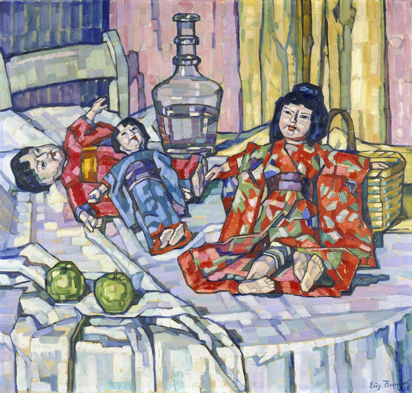 Japanese Dolls With Apples by Эжен Бандель, 1915 — digital art print download