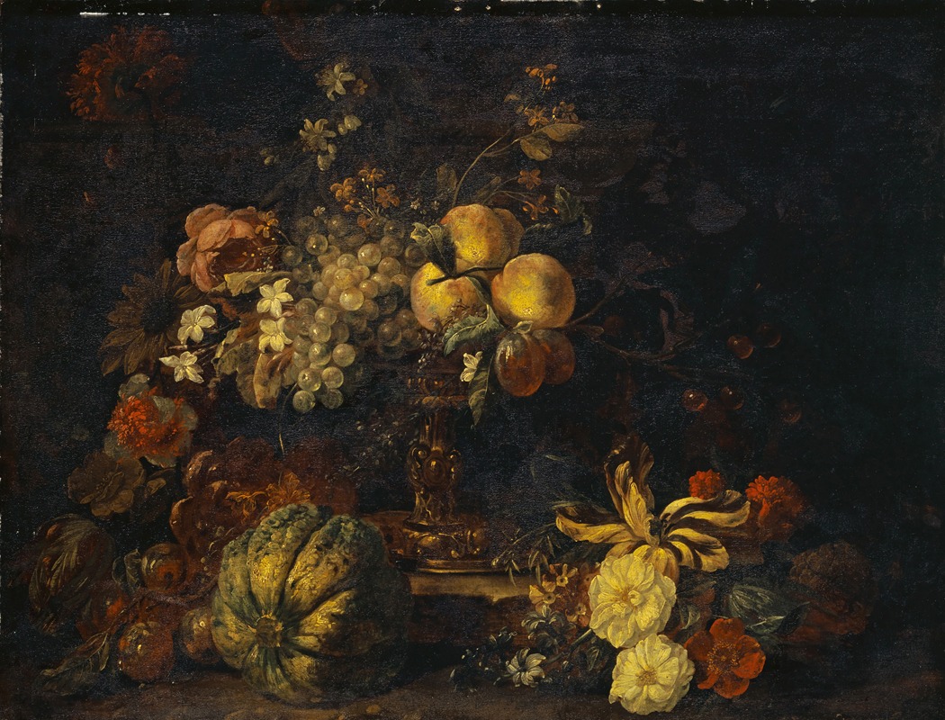 Still Life With Flowers And Fruit — Gaspar Peeter Verbruggen the Younger