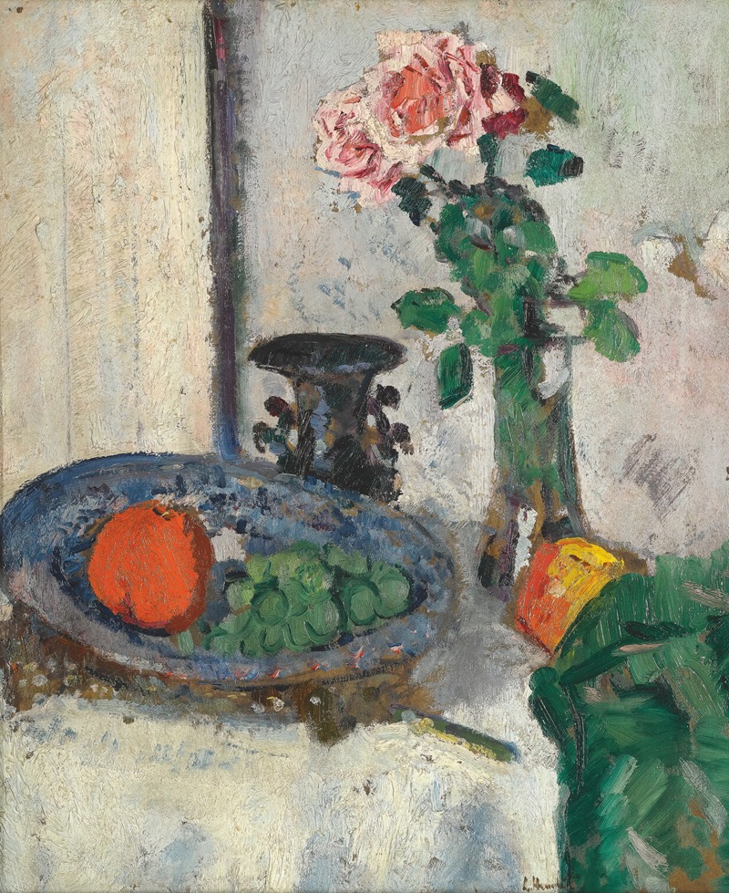 Still Life With Fruit And Roses by Джордж Лесли Хантер — digital art print download