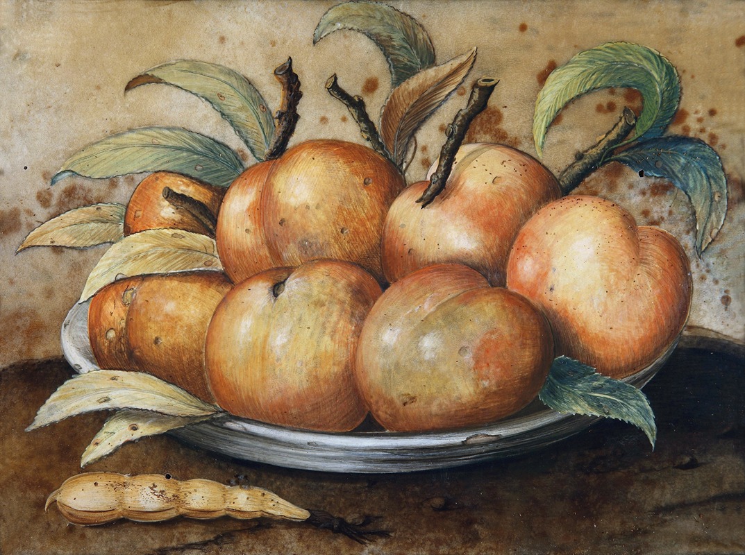 Stillleben Mit Pfirsischen Und Johannisbrot — Giovanna Garzoni