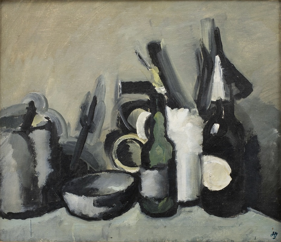 Still Life With Bottle by Харальд Гирсинг, 1923 — digital art print download