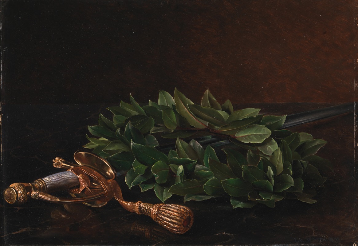 En Kårde Med Laurbærkrans by Johan Laurentz Jensen, 1848 — digital art print download
