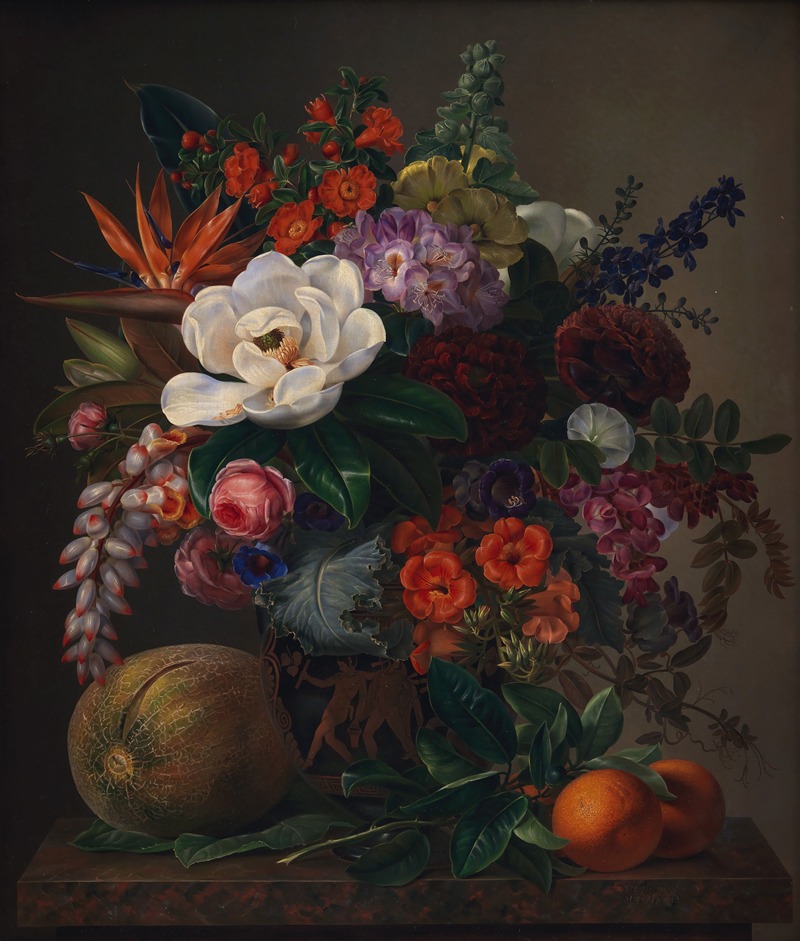 Flowers In A Vase by Johan Laurentz Jensen, 1834 — digital art print download