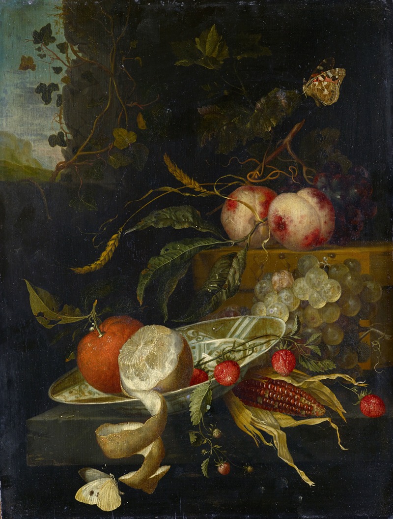 Fruit Piece, Still Life by Jacob van Walscapelle — digital art print download