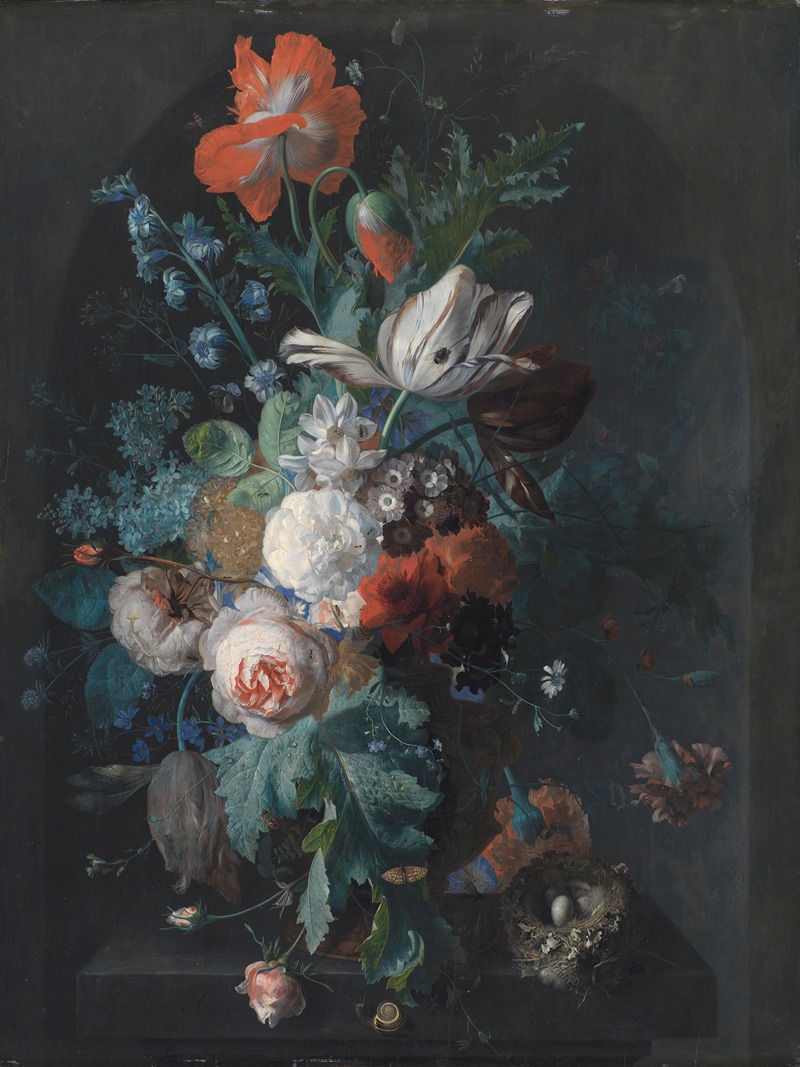 A Vase With Flowers by Ян ван Хёйсум, 1700 – 1749 — digital art print download