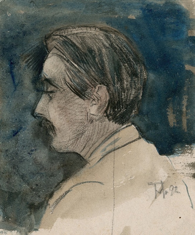 Borstbeeld van een jonge man by Тео ван Хойтема, 1892 — digital art print download