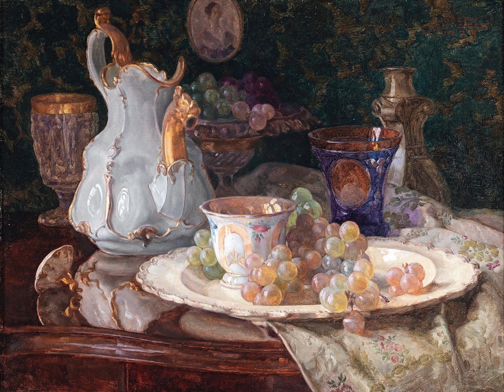 Stillleben Mit Ziergegenständen by Josef Schuster — digital art print download