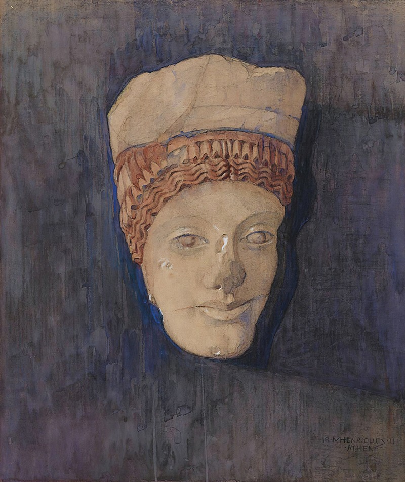 Hoved Af Kore (Akropolis Museet Inv. 696) by Marie Henriques, 1911 — digital art print download